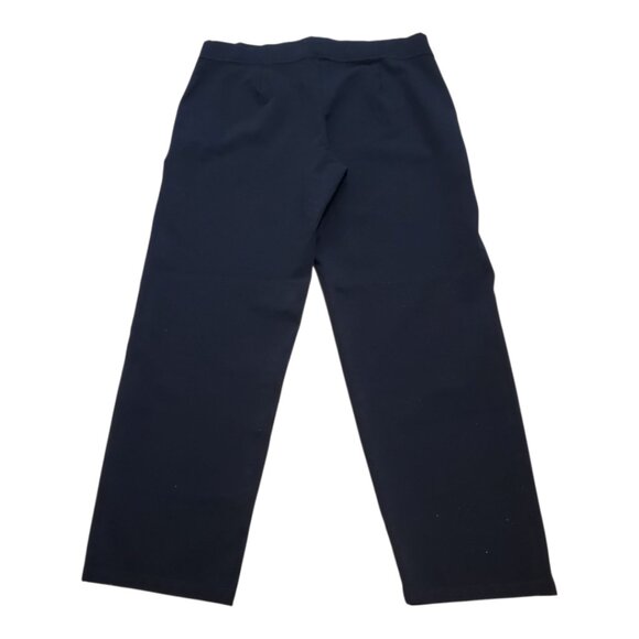 EILEEN FISHER SZ L Women's Pull-on Stretch Straight Leg Pants in Black - Picture 3 of 6
